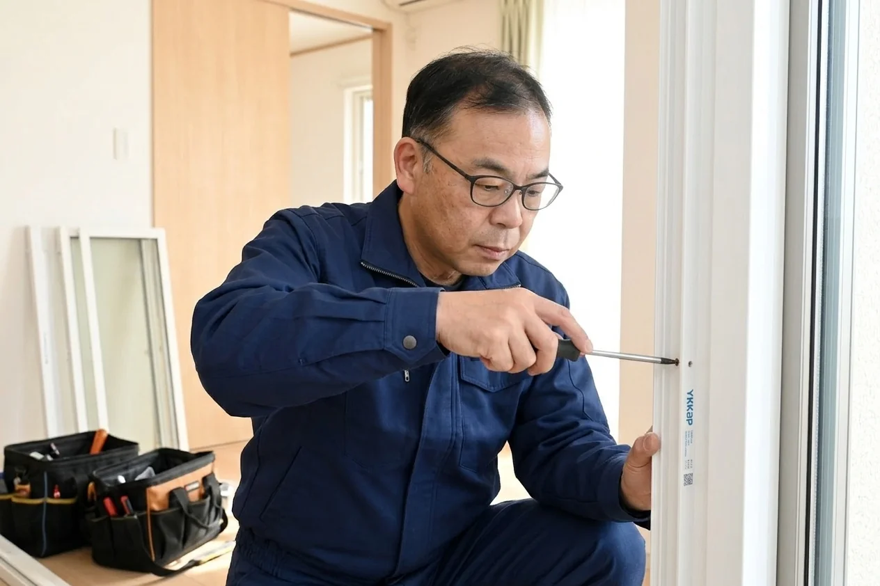 施工中の中西繁樹